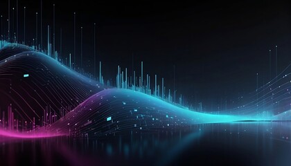 Digital background for tech, AI, data, audio, graphics banner, header created with generative ai