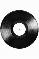 Obraz premium Black vinyl record isolated on white background