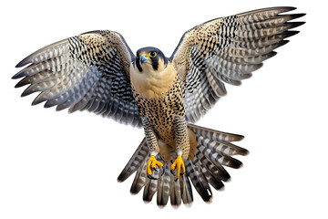 Peregrine Falcon in Flight on Transparent Background