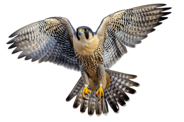 Peregrine Falcon in Flight on Transparent Background