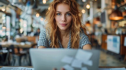 An office worker analyses statistics on a laptop