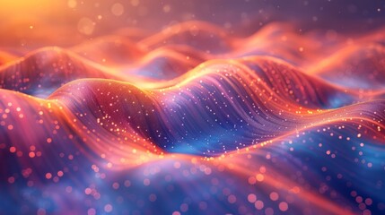 Data sourcing and sorting process. Big data stream futuristic infographics. File structuring and machine learning. Data visualization. Multi-colored lines and waves.