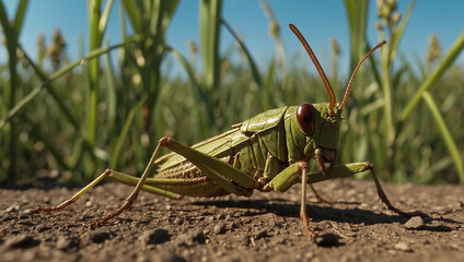 Bush crickets close view 