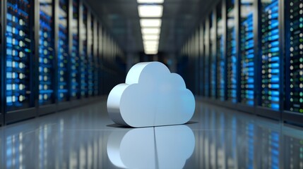 a cloud in a server room