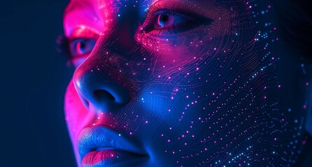 a woman with a glowing face