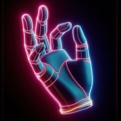 Neon hand sign.