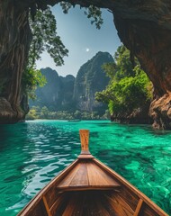 Beautiful view from a boat in Thailand