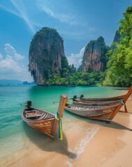 Obraz premium Traditional boat in the beach of Thailand