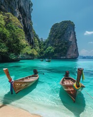Obraz premium Traditional boat in the beach of Thailand