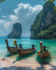 Obraz premium Traditional boat in the beach of Thailand