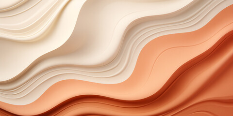 Fototapeta premium Coffee 3D background, soft waves in brown tones 