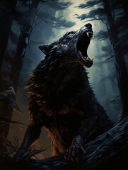 Werewolf's Cry Echoes Underneath Full Moon