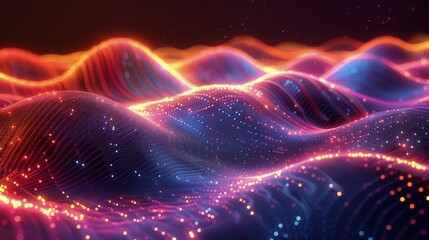 Vibrant Light Wave on Dark Background