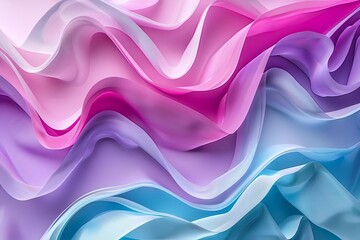 abstract background with pink blue violet wavy paper folds 3d render modern wallpaper