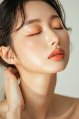 Fototapeta premium Awaken Your Skins Natural Beauty Embrace the Wisdom of Korean Skincare Tradition , beautiful asia woman portrait