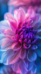 Fototapeta premium A stunning close-up of a dahlia flower, with its vibrant petals and delicate details