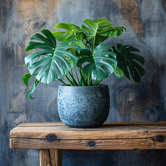 Potted Plant on Wooden Table