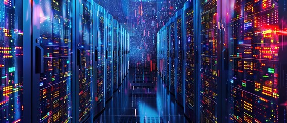 Rack Server on server room Data center, server room security, data center server, web host warehouse data server cabinets network storage database.