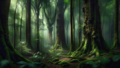 An image of a beautiful magic forest nandscape