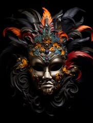 Venetian Mask Transformed by Carnival Scenes