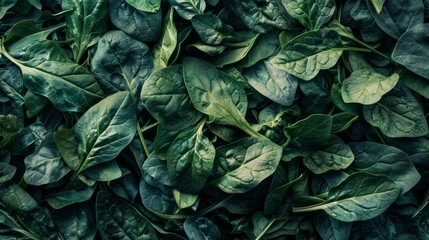 Obraz premium Fresh Organic Spinach Leaves Texture.