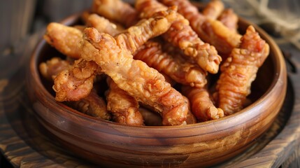 chicken feet food with vegetables. Generative Ai