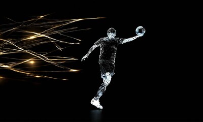 Naklejka premium silhouette of a person with a ball