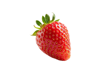 A Single Strawberry with a Transparent Background PNG