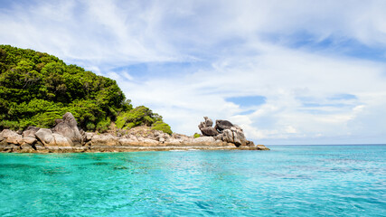 The rocky shore of the Similan Islands in Thailand