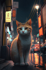 A cat in tokyo street