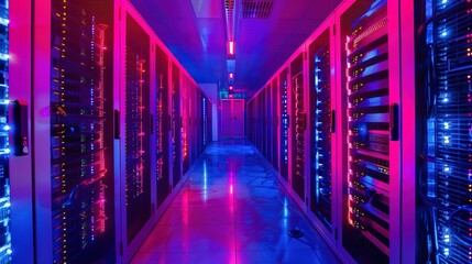 Rack Server on server room Data center, server room security, data center server, web host warehouse data server cabinets network storage database.
