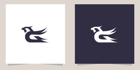 letter g with eagle logo design
