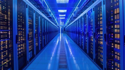 Rack Server on server room Data center, server room security, data center server, web host warehouse data server cabinets network storage database.