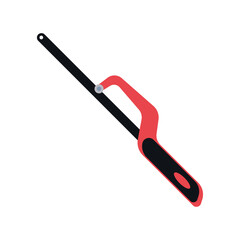Mini Hacksaw for Precision Cutting in Woodworking and Metal Craft, Vector Flat Illustration Design