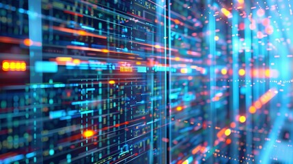 Rack Server on server room Data center, server room security, data center server, web host warehouse data server cabinets network storage database.