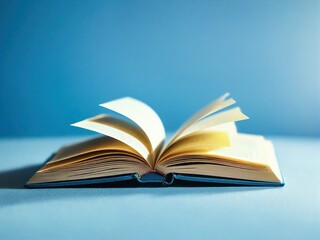 open book on blue background