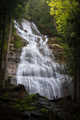 Bridal Veils Park near Chilliwack, British Columbia, Canada. The name of the park comes from the waterfall as it's smooth rock is said to create a 