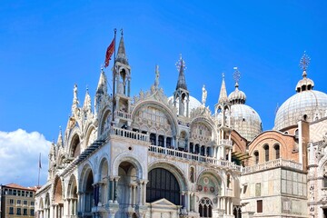 Italy, Venice, April 25, 2024. St. Mark's Basilica in Italy in the city of Venice