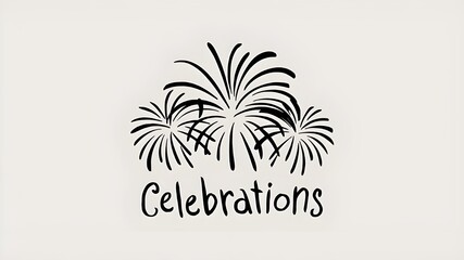Obraz premium Charming Hand-Drawn Fireworks Celebration