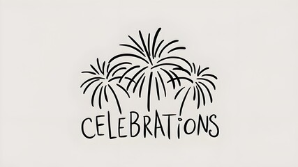 Charming Hand-Drawn Fireworks Celebration