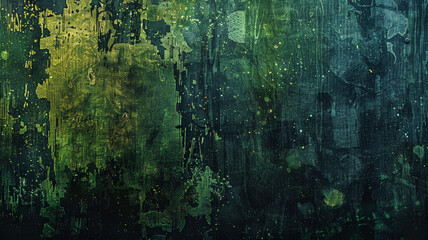 A green and yellow background with splatters of paint