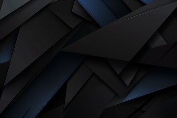 Fototapeta premium Modern black blue abstract background. Minimal. Color gradient. Dark. Web banner. Geometric shape. 3d effect. Lines stripes triangles. Design. Futuristic. Cut paper or metal effect. Luxury. Premium.