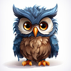 Obraz premium Watercolor Frostbite owl, clipart Illustration, Generative Ai