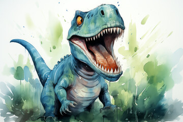 Vibrant T-Rex: Joyful Watercolor Charm