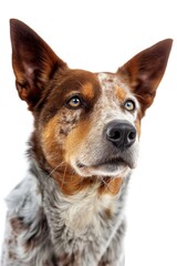 Mystic portrait of Australian Cattle Dog, Isolated on white background