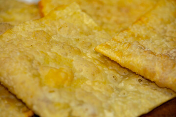 Traditional heart of palm fair pastry highlighted