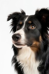 Fototapeta premium Mystic portrait of Border Collie, Isolated on white background