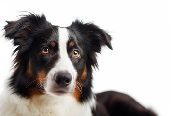 Fototapeta premium Mystic portrait of Border Collie, Isolated on white background