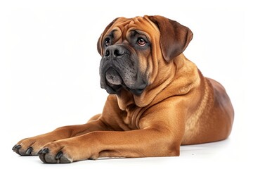 Mystic portrait of Bullmastiff, Isolated on white background