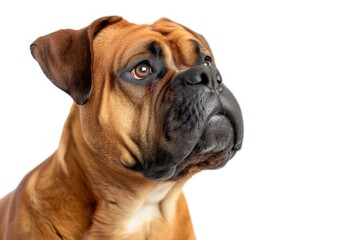 Mystic portrait of Bullmastiff, Isolated on white background